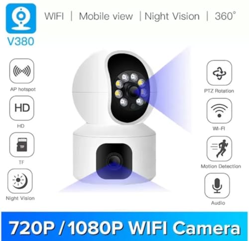 Image of 5+5MP Smart Wi-Fi CCTV Camera with 360 Pan & Tilt, Color Night Vision up to 20M, Human Motion Detection, Smart Tracking & Two-Way Audio(SR11)
