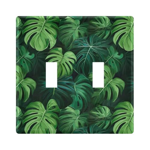UMIRIKO Palm Leaves Light Switch Cover Plate Covers Decorative Double Toggle Home Decor 202a8599
