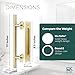 Rio Salto 12-Inch Brushed Brass Gold Barn Door Handle Kit, Closet Door Handle Solid Aluminun, Pull Handle and Flush Handle Set, Heavy Duty Large Sliding Door Handles (2-Door Pack)
