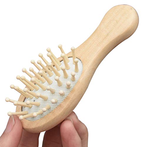 Healifty Wooden Massage Comb Hair Brushes Mini Scalp Massage Brush Salon Combs Hair Curling Hairdressing Tool for Women Men - Image 3