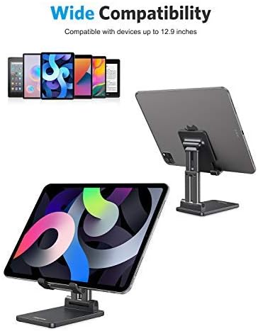 Stand for Desk, OMOTON Foldable & Extendable Tablet Stand, Black