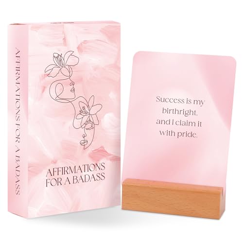 Affirmation Cards for Women with Display Stand, 53 Fierce Bold