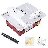 Tischkreissäge Mini Table Saw Mobile Tischsäge Kreissäge Säge 96 Watt Tischkreissägen Inkl. Winkellineal & Staubrohr(Ohne Spannzange)