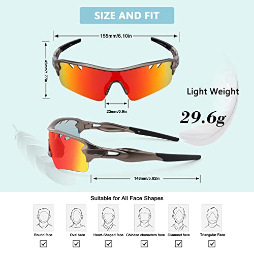 Ukoly Polarized Sports Sunglasses With 3 Interchangeable Lenses, Cycling Glasses Mens Womens, Baseball Fishing Sunglasses #TOP3