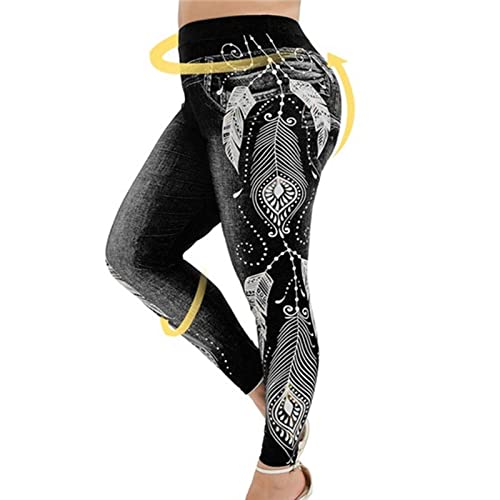 DGHM-JLMY Women's Trendy Embroidered Skinny Jegging Elastic Butt Lifting Jean Trousers High Rise Pull On Yoga Denim Pants