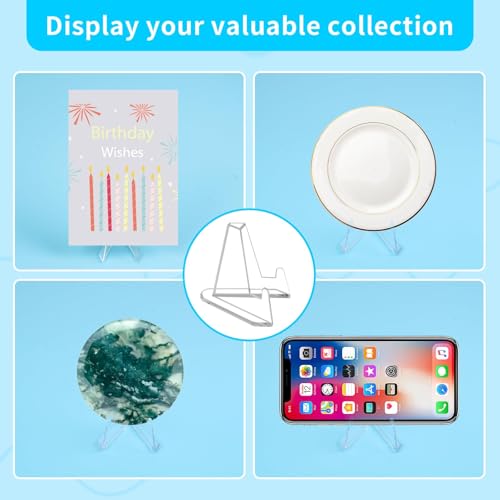 Image of vivinin 20 Packs Card Display Stand, Card Stand, Card Stands for Sports Cards, Trading Card Stand, Acrylic Material, 2.7 Inch Tall