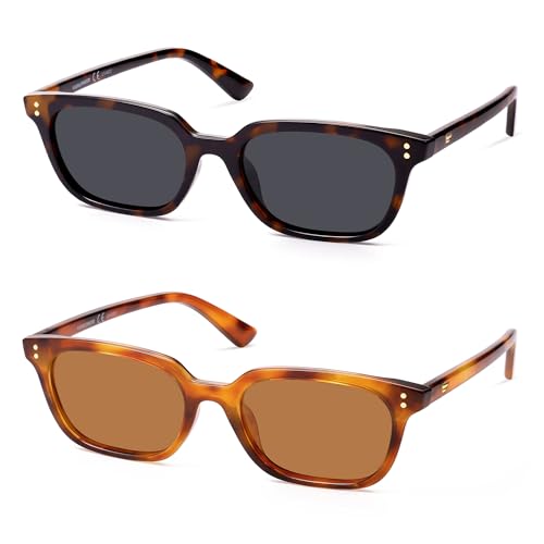VANLINKER Polarized Trendy Small Slim Skinny Square Cat Eye Sunglasses for Women Men Retro Shades VL9862