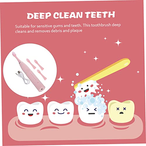 TOVINANNA Elektrische Zahnbürste Für Kinder Mit Cartoon Design Tragbar Inklusive Ladegerät Für Junge Mädchen Haushaltszahnbürste – Bild 3