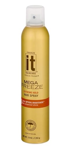 Freeze It Haircare Freeze Frame Hair Spray Mega Freeze Extreme Hold, 10.0 oz