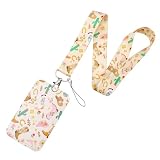 BKBKAAK Western Lanyard with ID Badge Holder - Cowboy Boots Cactus Horseshoe Floral Pattern, Soft Neck Strap for Cowboy Party, Country Music Festival, Rodeo, Work, School, Western Style Lovers