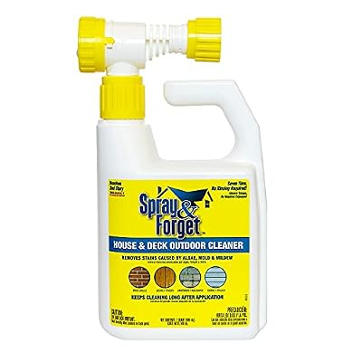 Spray & Forget House & Deck Outdoor Cleaner Hose End Adapter - Stain Remover, 1 Quart