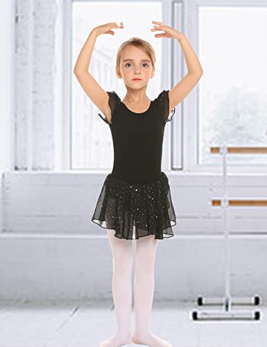 Image of Arshiner Girls Ruffle Sleeve Ballet Dance Dress Tutu Skirted Leotard