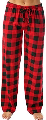 Just Love Women's Buffalo Plaid Pajama Pants, 100% Cotton Jersey Knit Sleep and Lounge PJ Bottoms