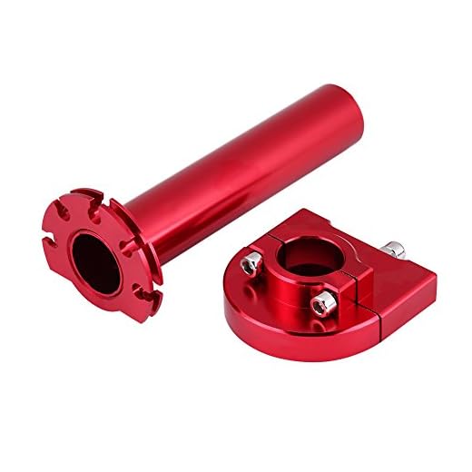 Qiilu Universal 7/8"22mm Apretones de giro del manillar del acelerador para Moto scooter y Dirt Bike(Rojo)