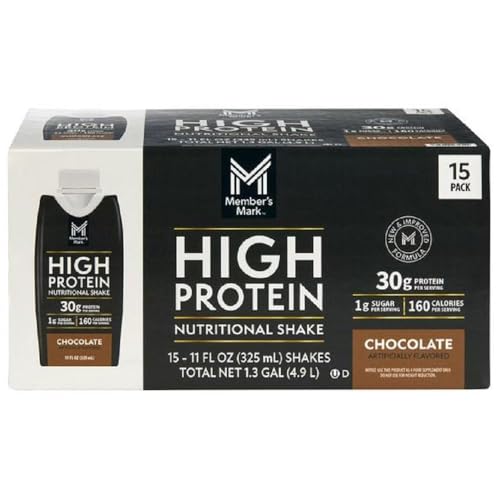 Member Mark 30g High Protein Nutritional Shake, Chocolate 11 fl. oz., 15 pk. Included FREE Pocket Tissue