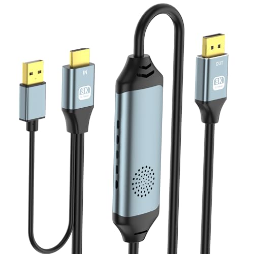 Cable HDMI a Displayport 8K 60Hz adaptador activo para PC a monitor