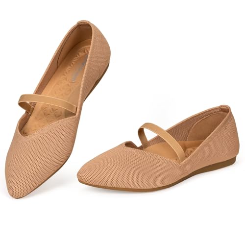 Frank Mully Womens Flats with Straps Pointed Toe Flat Shoes Low Wedge Heel Comfortable Arch Support Flats for Women2