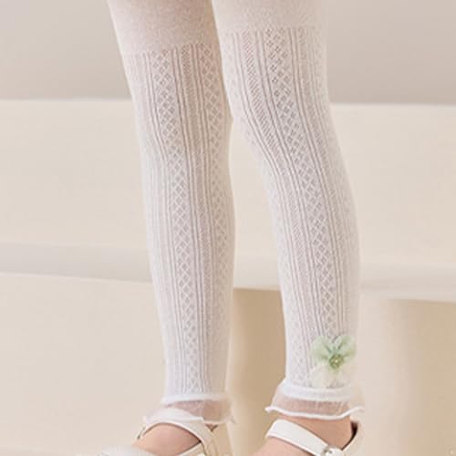 Baby Girls Tights Footless Leggings Toddler Kids Cute Flower Knit Ribbed Stockings Pants3
