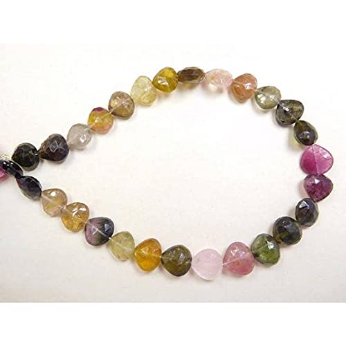 Perles de tourmaline multicolore cœur pour concevoir vos bijoux d'été