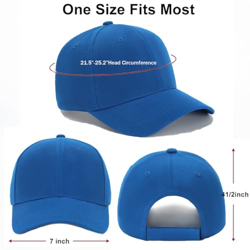 Image of ZH Plain Adjustable Baseball Cap - Lot of 12 Unisex Blank Design Caps