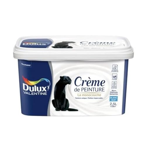 Peinture monocouche pour murs, boiseries et plafonds Crème De Peinture Mat Blanc 2,5 L - Dulux Valentine