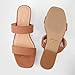 BCTEX COLL Women's Two Strap Low Block Heel Sandals Comfortable Open Toe Flat Sandals Dressy 1-Inch Heels for Women, Brown, Size 9
