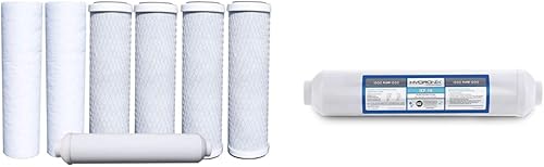 Watts Premier WP500024 Kit de reemplazo de filtro de agua anual estándar, blanco y Hydronix ICF-10 RO ósmosis inversa post pulido, filtro de agua