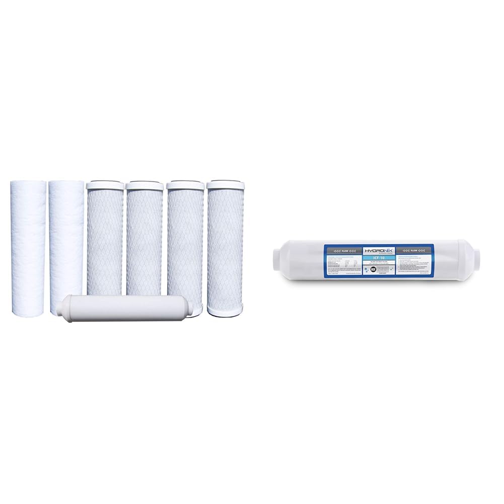 Watts Premier WP500024 Standard Annual Water Filter Replacement Kit White Hydronix ICF-10 RO Reverse Osmosis Post Polishing Fridge