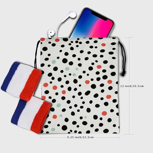 Image of Nerxy Animal Spots Gym Bag - Multicolor, 9.25 inch x 12 inch, Polyester, Drawstring Closure, Unisex, Cartoon Theme, Gymnastics & Yoga, Travel & Daily Use