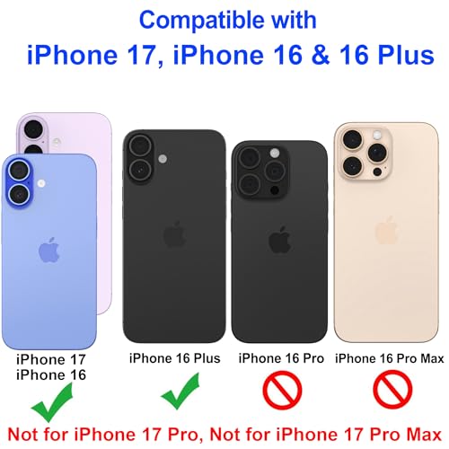 Image of 4youquality Camera Lens Protector for iPhone 17, iPhone 16 and iPhone 16 Plus, 9H Tempered Glass, Anti-Scratch, Case-Friendly, 3-Pack