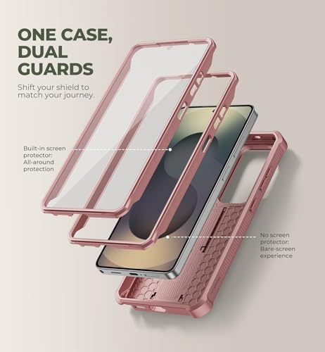 Image of Dexnor for Samsung Galaxy S26 Ultra Case with Upgraded Slide Camera Cover & 2 Front Frames & Built-in Screen Protector & Kickstand, Heavy-Duty Rugged Case Full-Body Protective Cover(2026),Peony Pink