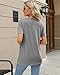 Summer Tops for Women 2026 Casual V Neck T Shirt Soft Lightweight Short Sleeve Tee Travel Vacation Outfit Curved Hem Side Button Detail Clothes Light Grey Large