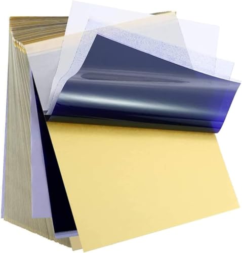 Unihuby 40Pcs Papel de Transferencia Tatuaje Stencil A4 Papel de Tatuaje para Plantilla de Tatuajes Papels Térmico Papels de Calco de Tatuajes