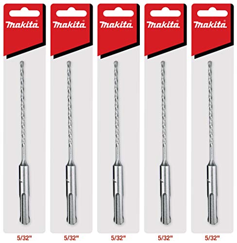 Makita 5 Pack - Sds-Plus 5/32” Drill Bits For Sds+ Rotary Hammers - 4" Deep Drilling Into Concrete & Masonry #TOP1