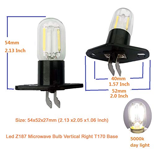 Led Z187 Microwave Bulb Vertical Right T170 Base 1.5W Equivalent 20W Refrigerator Filament Lamp Replacement For Galanz Lg Samsung Sharp Siemens Whirlpool Wb36X10303 Wb36X10303 #TOP1