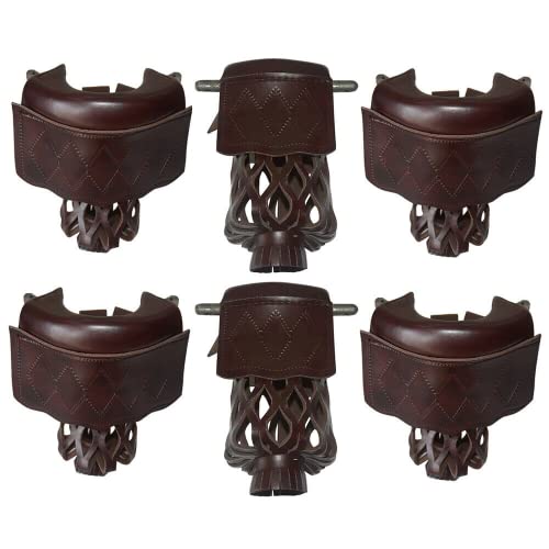 6Pcs Pool Table Pockets, Pu Leather Pool Table Pockets Web Pocket, Billiard Table Web Shield Drop Bag Nets Billiard Ball Storage Pocket, Diamond Pattern Shield Included Pockets Screws (Brown) #TOP14