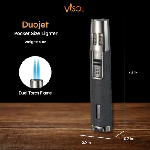 Encendedor Visol Duojet Butano Doble Llama Recargable miniatura 2