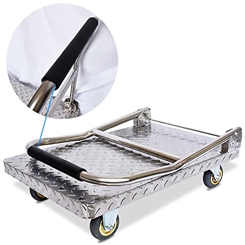 Carrito de plataforma plegable de alta resistencia 300 kg con ruedas 7