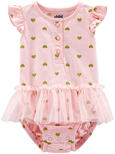 Romper rose bébé Carter's à cœur brillant pour séances photo de famille et fêtes d'anniversaire