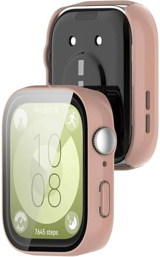 Resim bbtech Huawei Fit 3 Akıllı Saat 360 Sert PC Ekran Koruyuculu Kasa;Pembe 