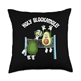 Holy Blockamole! Guacamole Player Blocker Volleyball Throw Pillow