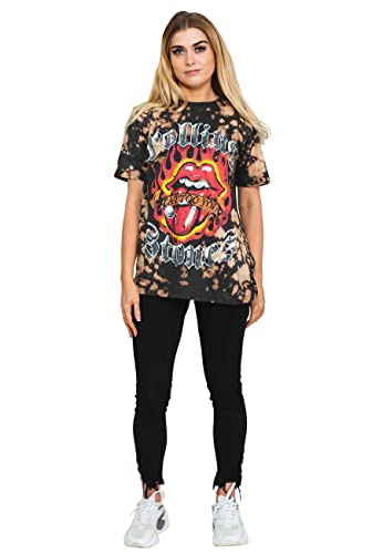 Rolling Stones The T Shirt Tattoo Flames Logo Nouveau Officiel Dip Dye Gris - Les Beatles, Paul McCartney, John Lennon, RIngo Starr, George Harrison Rolling Stones The T Shirt Tattoo Flames Logo Nouveau Officiel Dip Dye Gris – Image 5