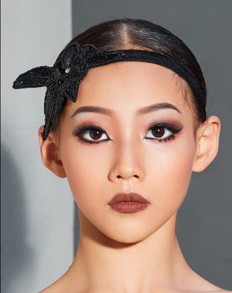 BABEYOND Hoofdband met veer voor dames, jaren '20 stijl, flapper-girl