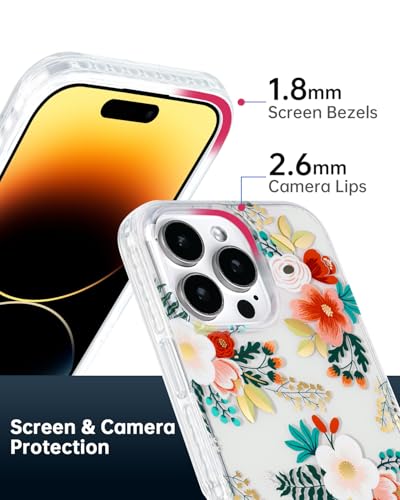 Coque iPhone 16 Pro Max SCORPIFY fleur blanche et détails dorés