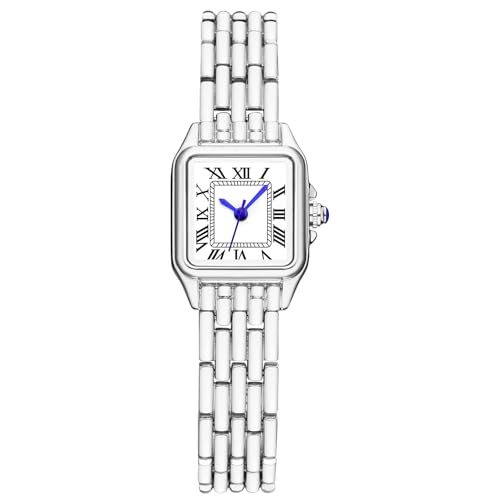 IBSO Classic Square Watches for Women with Small Roman Numerals Dial (Silver)