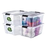 Iris Ohyama – Iris Ohyama Aufbewahrungsboxen mit Deckel, 15 L, 4er-Set, NT