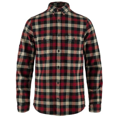 Fjällräven Skog Men's Long Sleeve Shirt - Dark Navy-Red, M