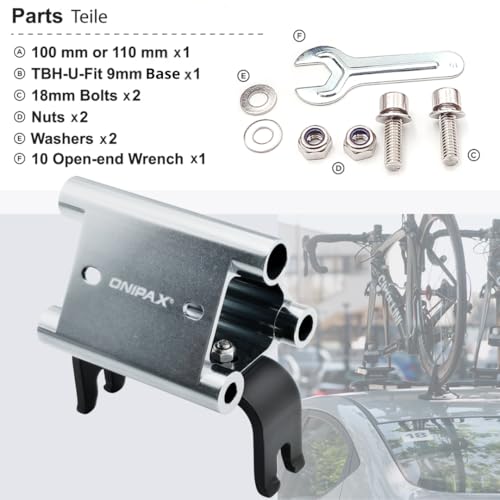 ONIPAX Bike Fork Mount Truck Bed & Van Rack for 9x100mm, 12x100mm, 15x110mm Thru-Axle Heavy Duty Aluminum Bicycle Carrier with Roof Rack Adapter - Image 5