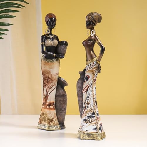 Estatua Africana Resina Hecha a Mano 12.4 Pulgadas miniatura 3