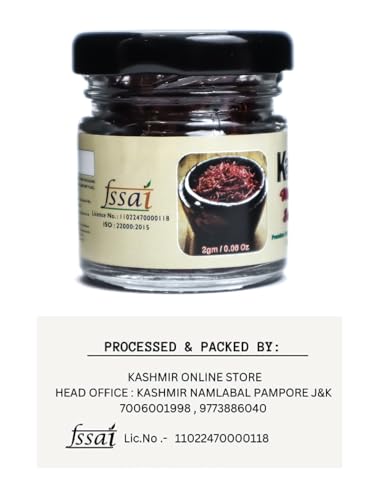 Image of Kashmir Online Store Original Saffron - Natural & Pure Finest Grade Kashmiri Kesar For Pregnant Women, Cooking, Face & Skin. (2Gm)